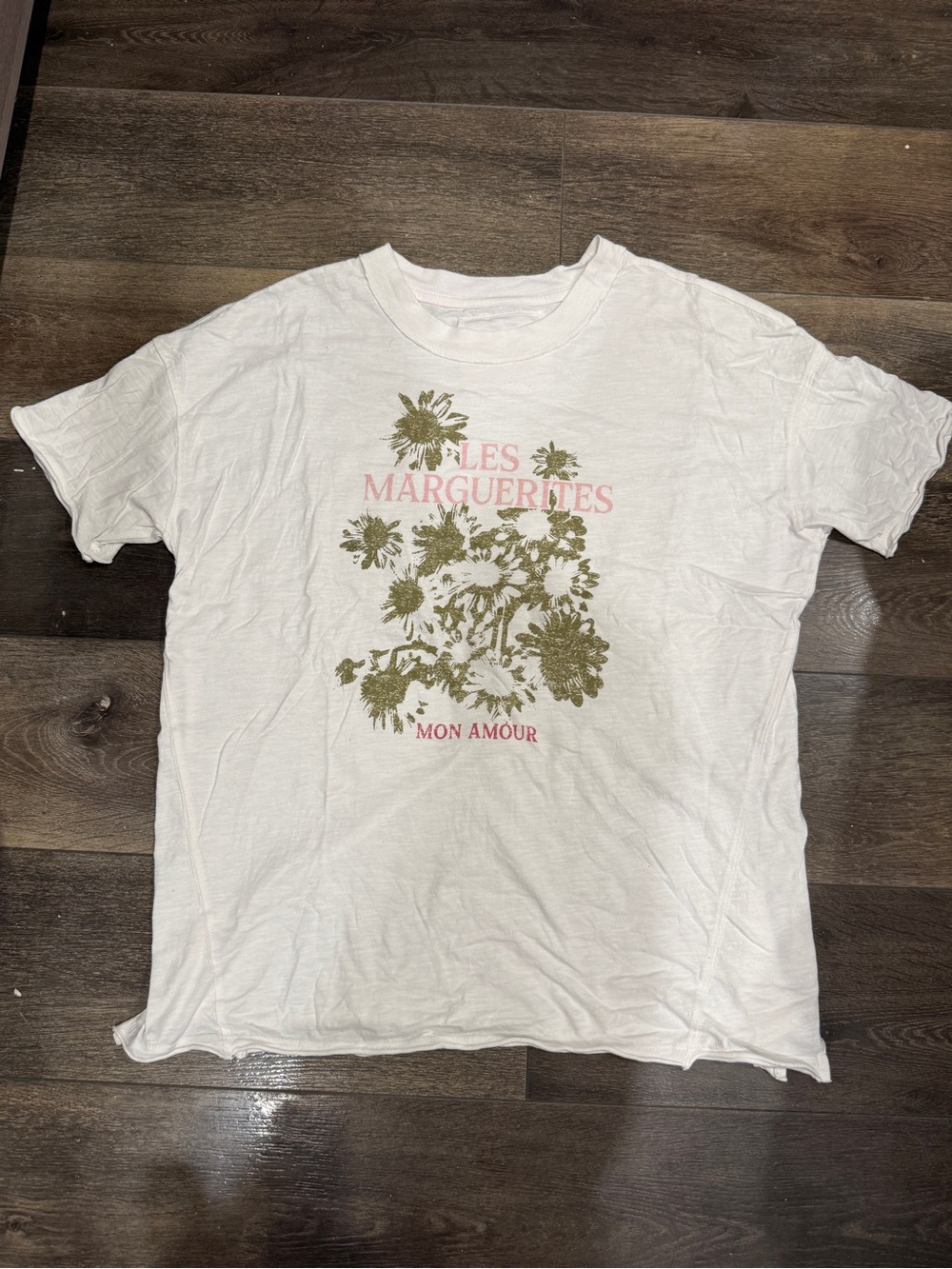 Aerie Les Marguerites Mon Amour White Floral Graphic Tee